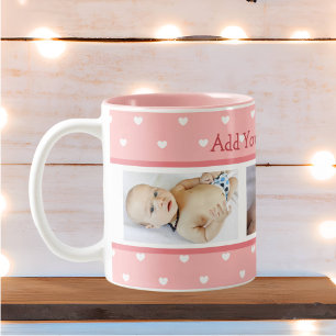 Caneca De Café Em Dois Tons Presente perfeito para texto e fotos personalizado
