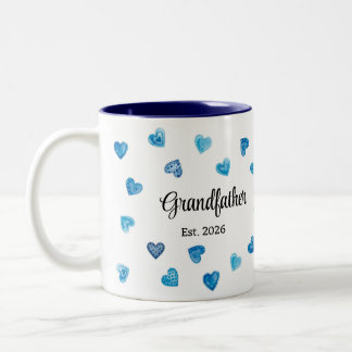 Caneca De Café Em Dois Tons Presente Personalizado Avô Cor Azul Coração Colori