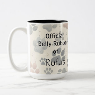 Caneca De Café Em Dois Tons Presente Personalizado com Nome do Cachorro Amado