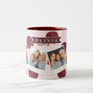Caneca De Café Em Dois Tons Presente Personalizado com Nome e Padrão de Cereje