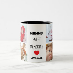 Caneca De Café Em Dois Tons Presente Personalizado de 8 Fotos de Memórias Doce