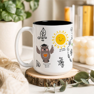 Caneca De Café Em Dois Tons Presente personalizado de agradecimento para profe