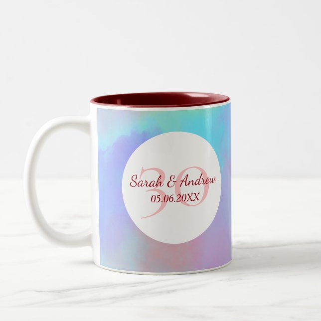 Caneca De Café Em Dois Tons Presente personalizado de aniversário de casamento (Esquerda)