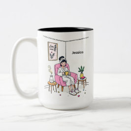 Caneca De Café Em Dois Tons Presente Personalizado de Café para Filha Aconcheg