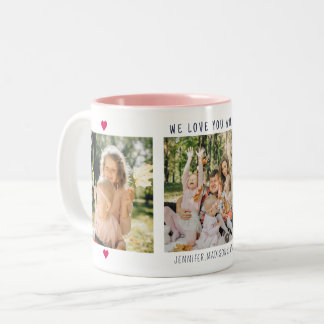 Caneca De Café Em Dois Tons Presente Personalizado de Colagem de 3 Fotos para
