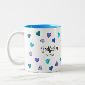Caneca De Café Em Dois Tons Presente Personalizado de Coração Azul para Padrin