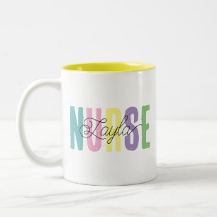 Caneca De Café Em Dois Tons Presente Personalizado de Formatura para Enfermeir