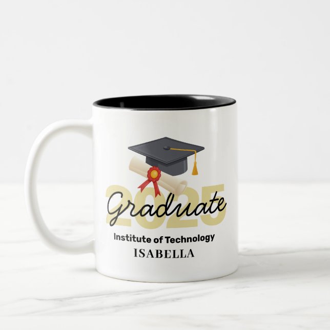Caneca De Café Em Dois Tons Presente Personalizado de Formatura - Turma de 202 (Esquerda)