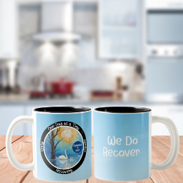 Caneca De Café Em Dois Tons Presente personalizado de sobriedade - Cisne no la