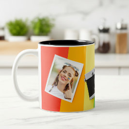 Caneca De Café Em Dois Tons Presente Personalizado LGBT Pride com Duas Fotos e