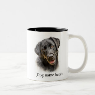 Caneca De Café Em Dois Tons Presente Personalizado Mãe de Cachorro Labrador Pr