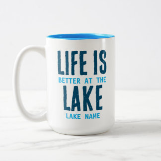 Caneca De Café Em Dois Tons Presente personalizado no lago