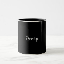 Caneca De Café Em Dois Tons Presente Personalizado Tipografia Nome Henry