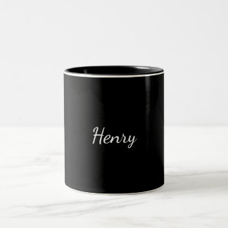 Caneca De Café Em Dois Tons Presente Personalizado Tipografia Nome Henry