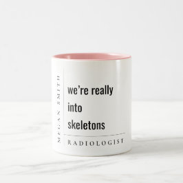 Caneca De Café Em Dois Tons Presente Radiologista Motivacional Mínimo Moderno