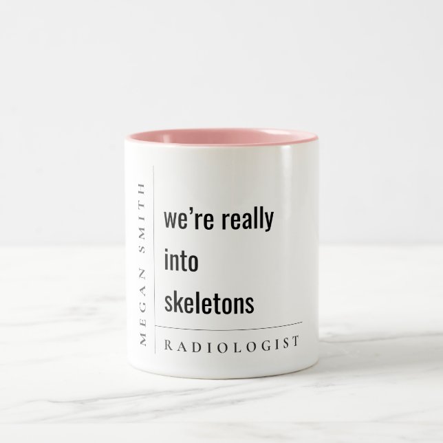Caneca De Café Em Dois Tons Presente Radiologista Motivacional Mínimo Moderno (Centro)