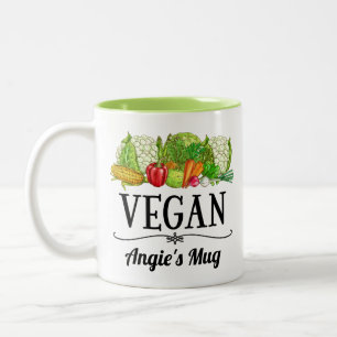 Caneca De Café Em Dois Tons Presente Vegan Personalizado