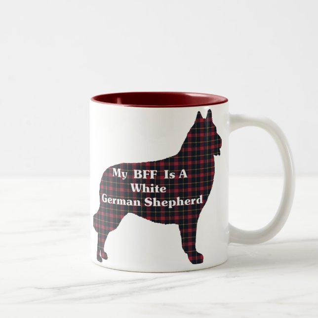 Caneca De Café Em Dois Tons Presentes BFF de GERMAN SHEPHERD BRANCO (Direita)