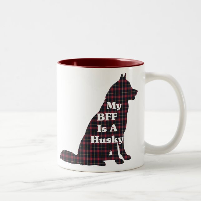 Caneca De Café Em Dois Tons Presentes BFF Siberianos HUSKY (Direita)