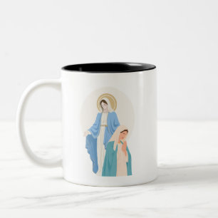 Caneca De Café Em Dois Tons Presentes Católicos da Mãe Maria Tempo de Oração C
