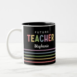 Caneca De Café Em Dois Tons Presentes Coloridos de Professores Futuros Persona