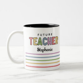 Caneca De Café Em Dois Tons Presentes Coloridos de Professores Futuros Persona