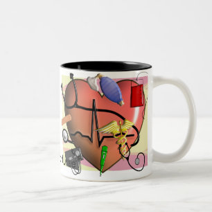 Caneca De Café Em Dois Tons Presentes da arte da enfermeira do traumatismo