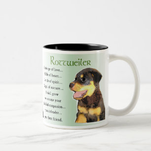 Caneca De Café Em Dois Tons Presentes da arte de Rottweiler
