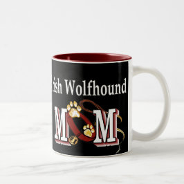 Caneca De Café Em Dois Tons presentes da mãe de lobo-irlandês