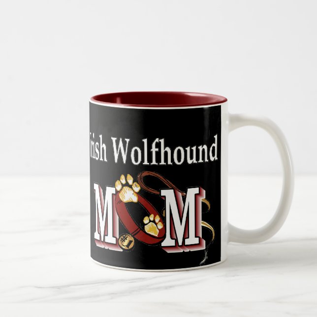 Caneca De Café Em Dois Tons presentes da mãe de lobo-irlandês (Direita)