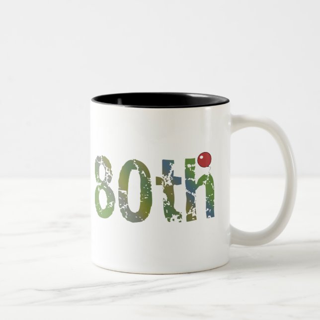 Caneca De Café Em Dois Tons presentes de aniversário do 80 (Direita)
