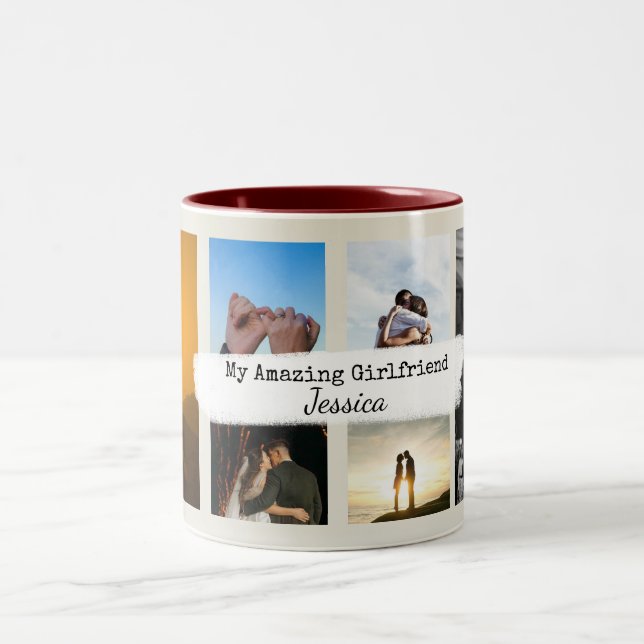 Caneca De Café Em Dois Tons Presentes De Aniversário Personalizados Para Ela (Centro)