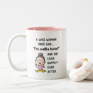 Caneca De Café Em Dois Tons Presentes de aposentadoria para mulheres, Presente