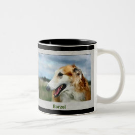 Caneca De Café Em Dois Tons Presentes de Arte Borzoi