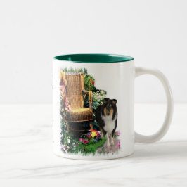 Caneca De Café Em Dois Tons Presentes de Arte Collie Rough de Três Cores