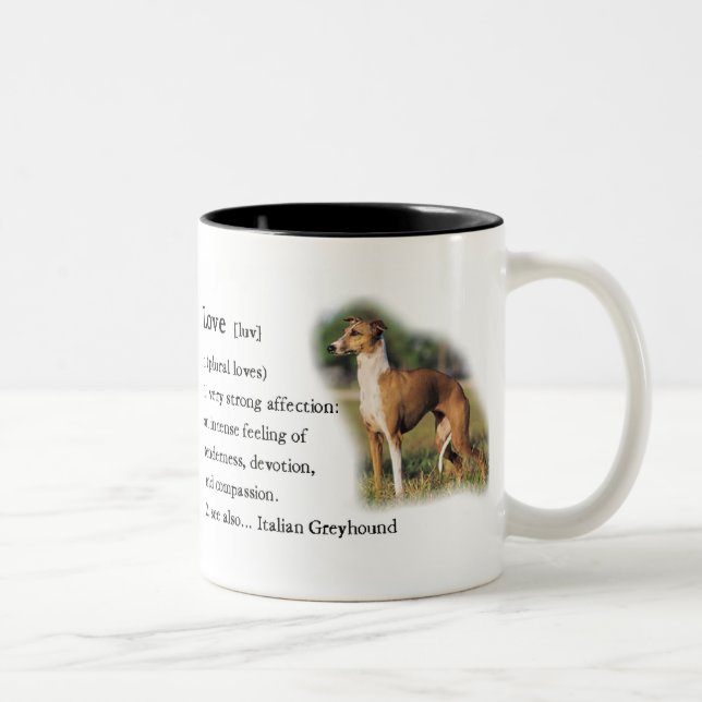 Caneca De Café Em Dois Tons Presentes de arte de Galgo Italiano (Direita)