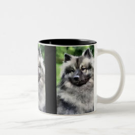 Caneca De Café Em Dois Tons Presentes de Arte Keeshond