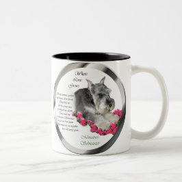 Caneca De Café Em Dois Tons Presentes de Arte Miniatura Schnauzer