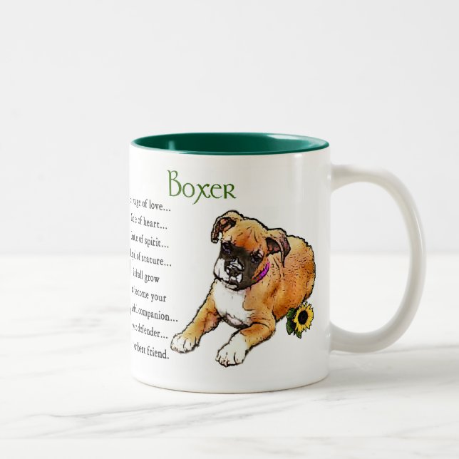 Caneca De Café Em Dois Tons Presentes de Cachorro Boxer (Direita)