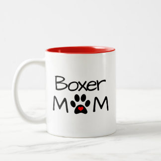 Caneca De Café Em Dois Tons Presentes de Cão, Mãe Boxer