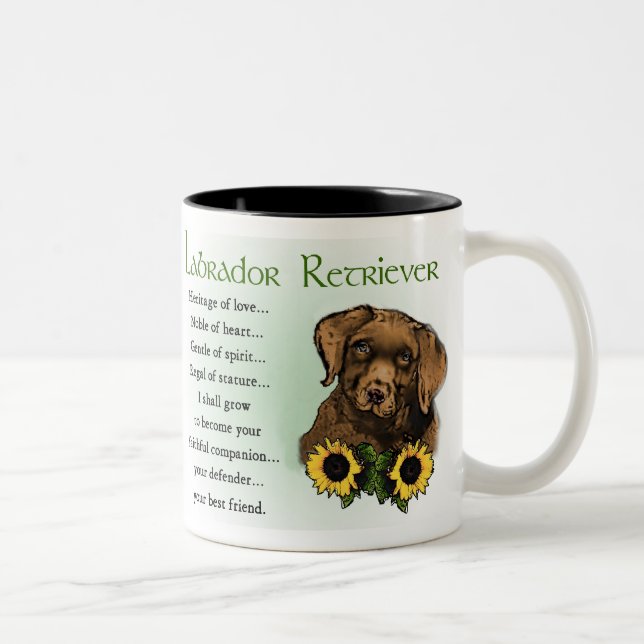 Caneca De Café Em Dois Tons Presentes de chocolate Labrador rebitador (Direita)