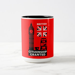 Caneca De Café Em Dois Tons Presentes de Cidadania Britânica