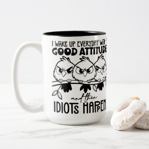 Caneca De Café Em Dois Tons Presentes de Citação de Pássaro Engraçado para Idi