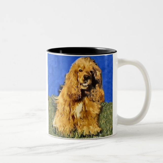 Caneca De Café Em Dois Tons Presentes de Cocker Spaniel (Direita)