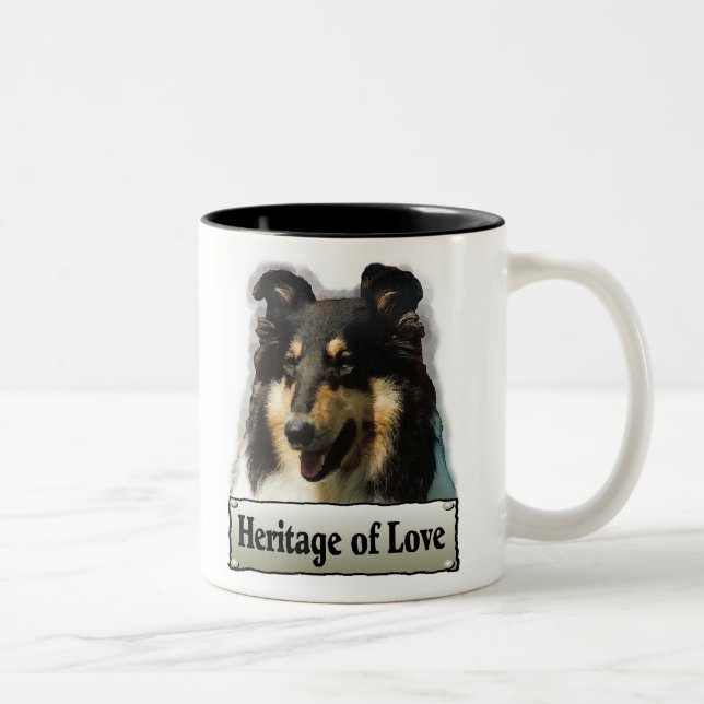 Caneca De Café Em Dois Tons Presentes de Collie em Massa Tripla (Direita)