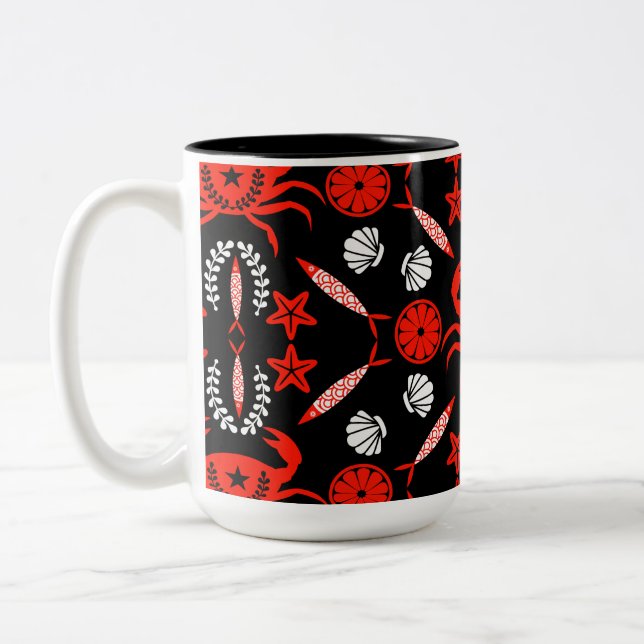 Caneca De Café Em Dois Tons Presentes de frutos do mar (Esquerda)