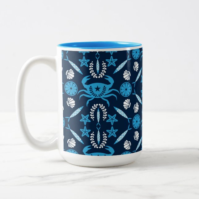Caneca De Café Em Dois Tons Presentes de frutos do mar (Esquerda)