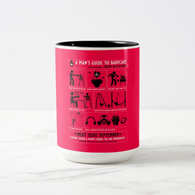 Caneca De Café Em Dois Tons Presentes De Guia Para Novos papais (Centro)