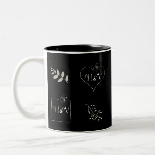 Caneca De Café Em Dois Tons Presentes de Monograma de Ocasião Especial