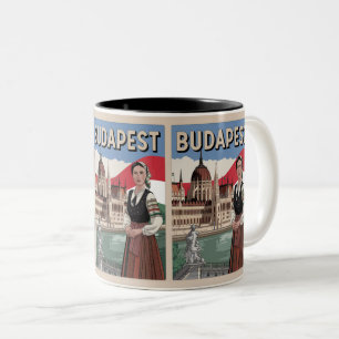 Caneca De Café Em Dois Tons presentes de mulher local vintage Budapeste Hungri